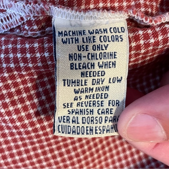 ROBERT STOCK Red Gingham Check Short Sleeve Button Down Shirt Men’s Size Large - Picture 7 of 7